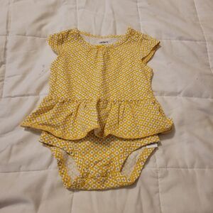 Carter's Yellow Baby Outfit with White Floral Design